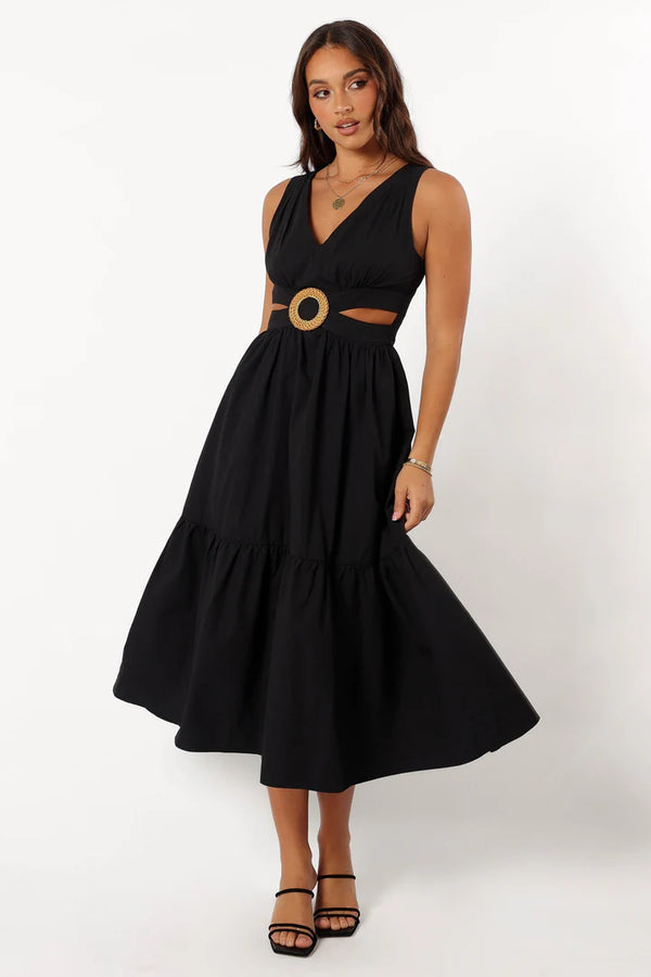 Robe midi Carmella - Noir