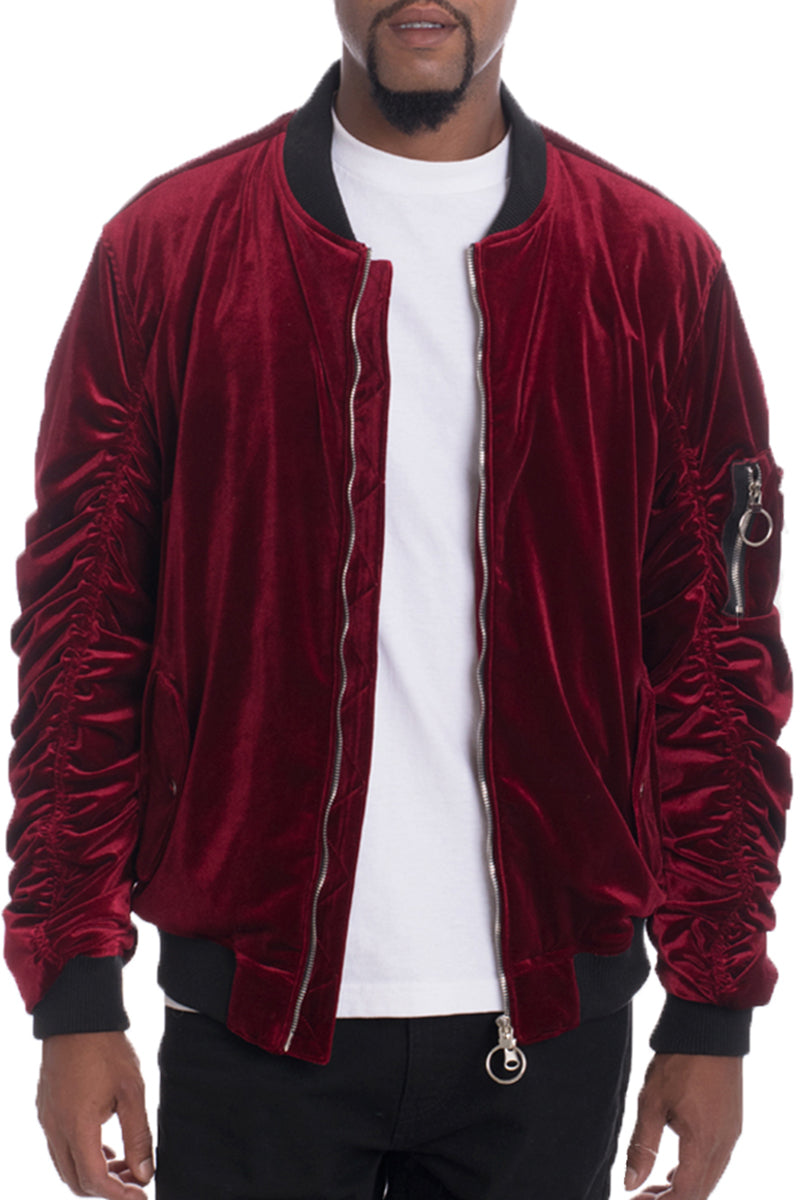 Velour Bomber Jacket