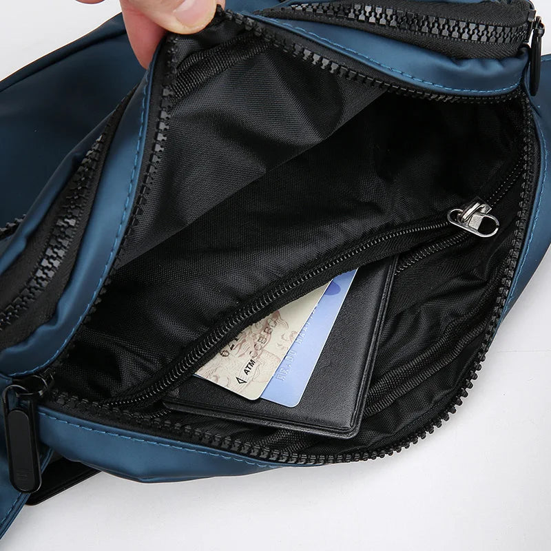 Men's Waterproof Sling Bag – Large Capacity, PU Leather Look Crossbody for Commute & Travel
