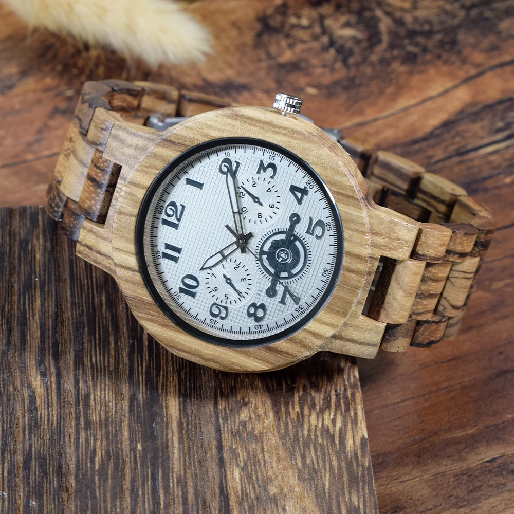 Minimalist Handmade Quartz Watch for Men Slim Round Body Lightweight Comfortable Analog Design