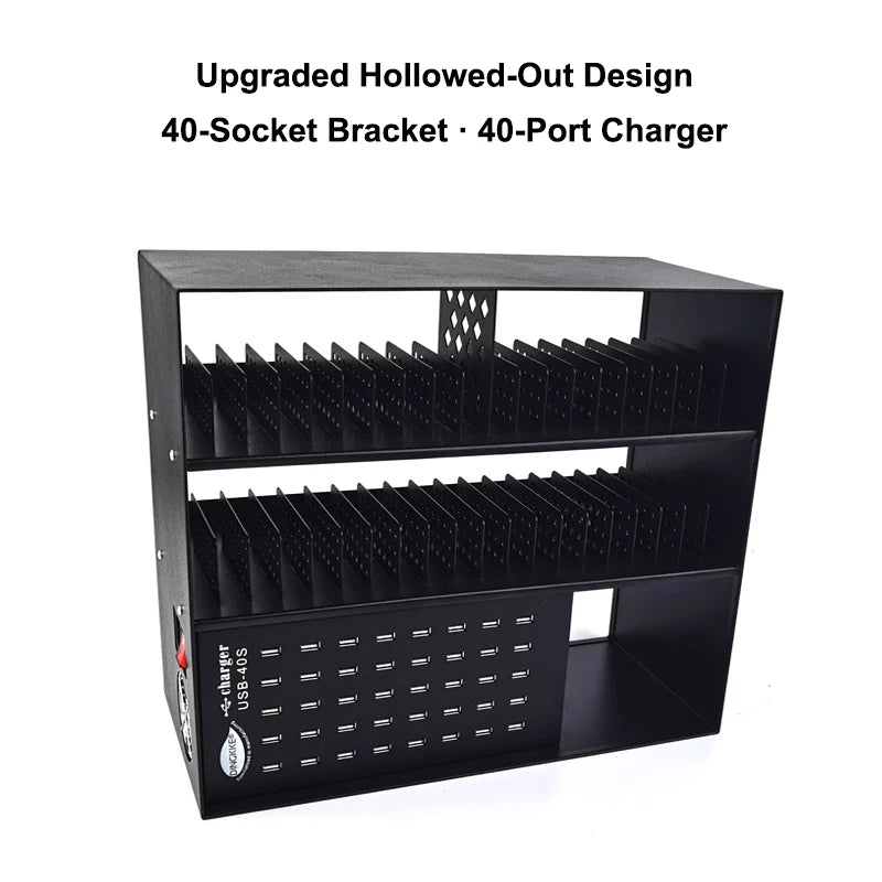 Multi-device charger 40-port electric phone charging station USB mobile phone charging cabinet with mobile phone tablet holder