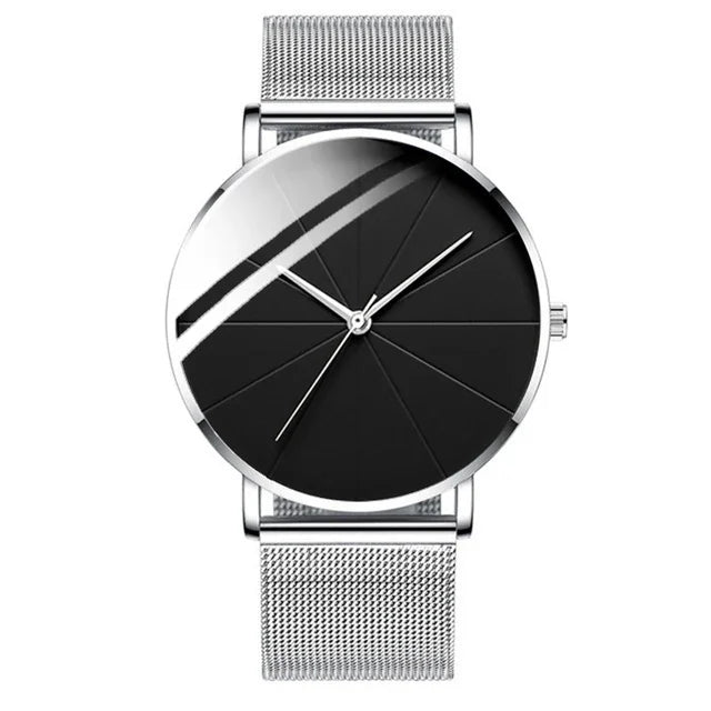 Minimalist Men's Fashion Watches Simple Men Business Ultra Thin Stainless Steel Mesh Belt Quartz Watch relogio masculino