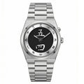 Minimalist Men's Quartz Watch with Stainless Steel Strap Chinese Character Time Markers Fashion Design Waterproof Wristwatch