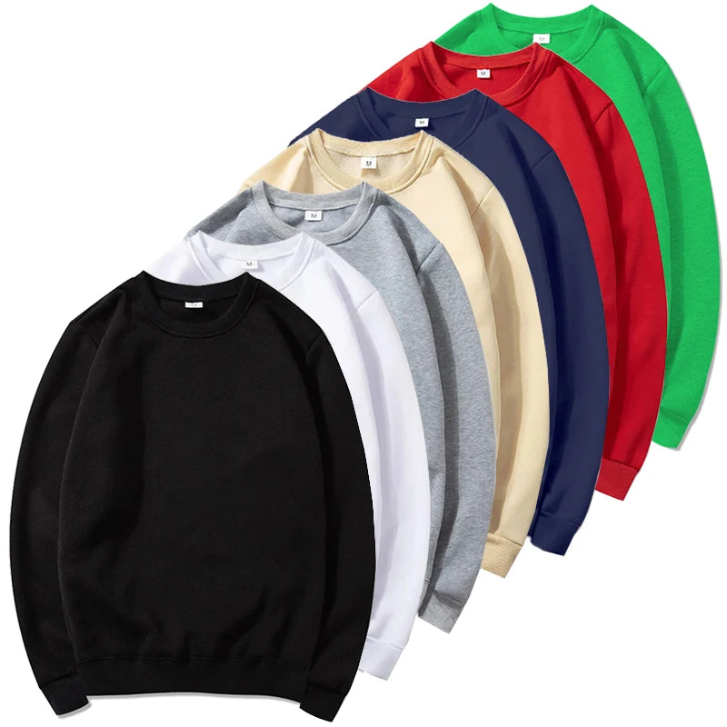 Basic Crewneck Sweatshirts for Men Women Spring Fall Warm Comfy Fleece Lined Pullover Tops Athletic Casual Loose Fit Sweaters