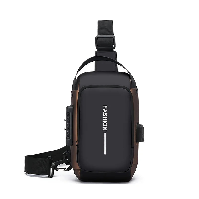 Stylish Men's Sling Bag - Durable Oxford Fabric, Crossbody Chest Pack with Phone Pocket, Zip Closure for Daily Commute
