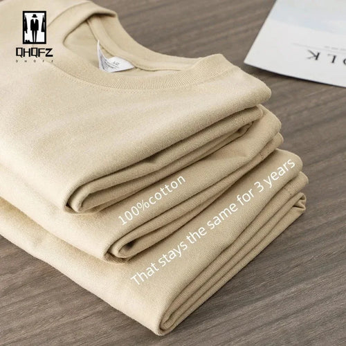 12 Color Oversized Heavyweight T Shirt for Men Summer Short Sleeve Tee 100% Cotton Plain Top Casual Men's Clothing