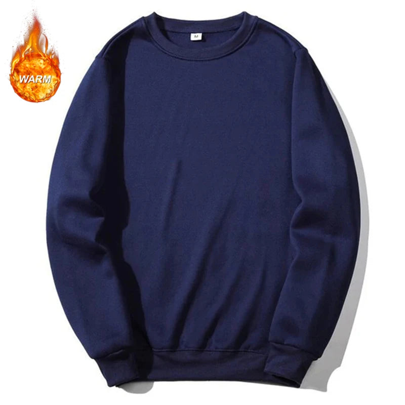 Basic Crewneck Sweatshirts for Men Women Spring Fall Warm Comfy Fleece Lined Pullover Tops Athletic Casual Loose Fit Sweaters