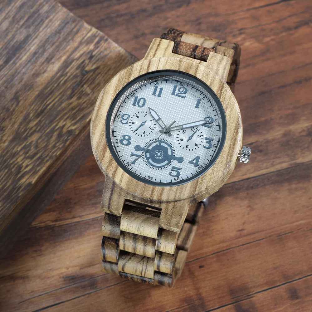 Minimalist Handmade Quartz Watch for Men Slim Round Body Lightweight Comfortable Analog Design