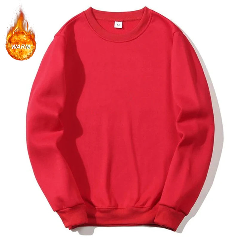Basic Crewneck Sweatshirts for Men Women Spring Fall Warm Comfy Fleece Lined Pullover Tops Athletic Casual Loose Fit Sweaters