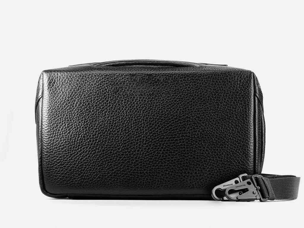 High Quality Man Sling Bag 132 Essential Case Pro Black Granular Texture PU Multi-use as a Organiser Mens Crossbody Bag