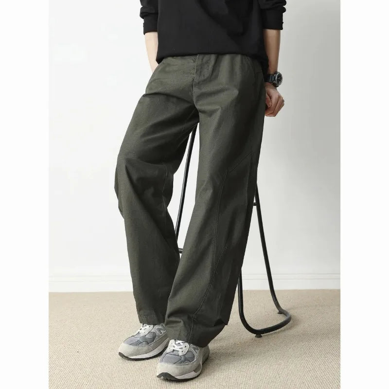 Men's Wide-Leg Cargo Pants - Relaxed Fit Casual Trousers