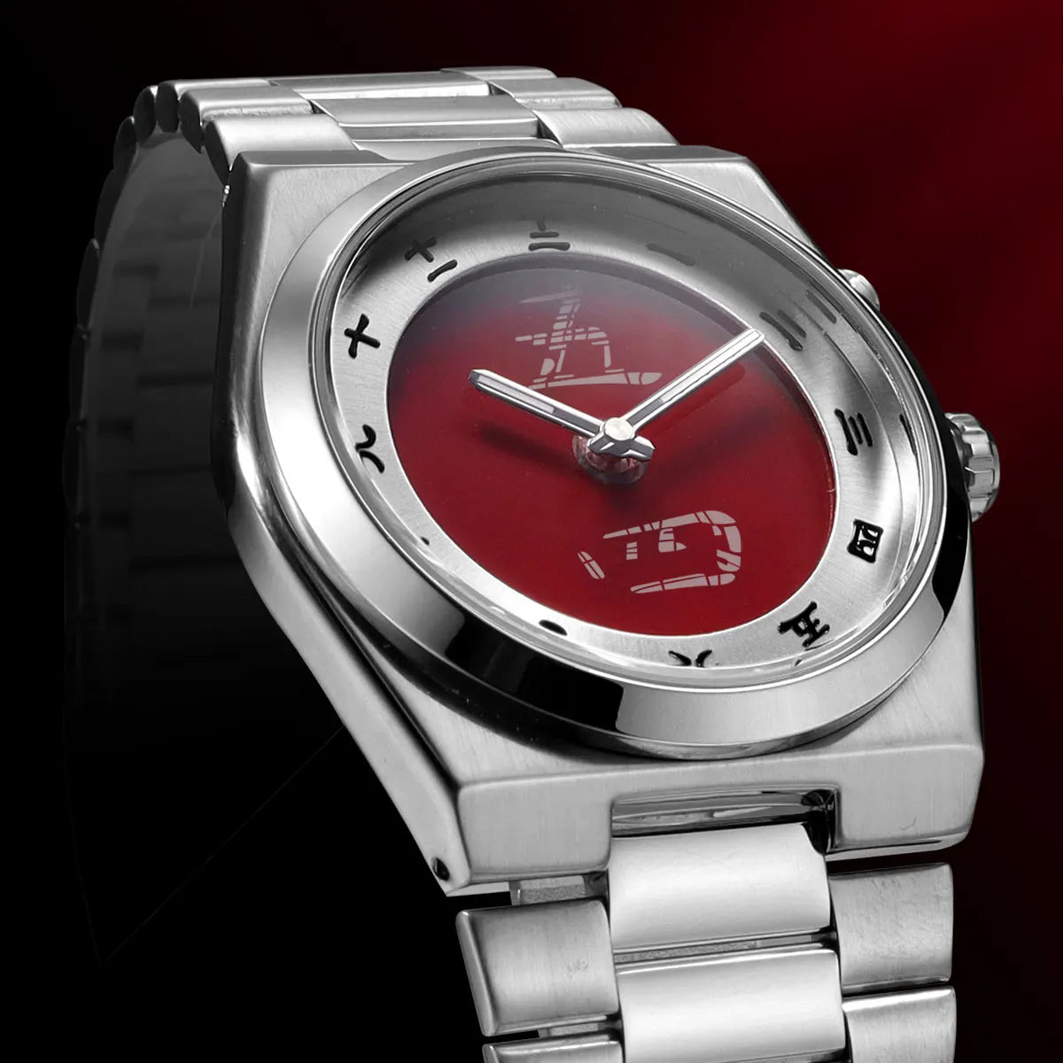 Minimalist Men's Quartz Watch with Stainless Steel Strap Chinese Character Time Markers Fashion Design Waterproof Wristwatch