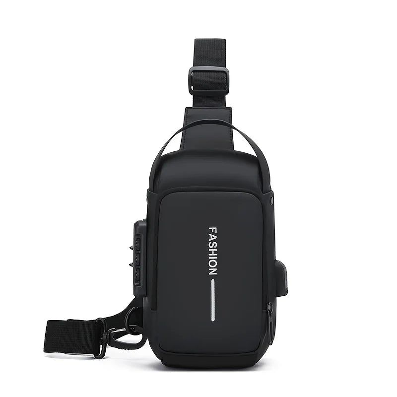 Stylish Men's Sling Bag - Durable Oxford Fabric, Crossbody Chest Pack with Phone Pocket, Zip Closure for Daily Commute