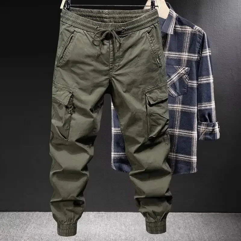 Men's Loose-fit Casual Pants Military Greencargo Brand Spring Autumn Trendy Outdoor Climbing Tactical Pants Cargo Pants