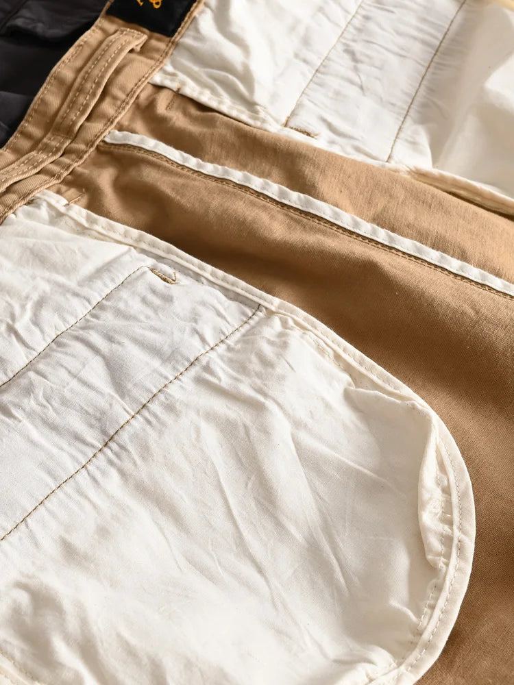 Heavyweight 100% Cotton Workwear Pants American Classic Straight Fit Relaxed Cargo Trousers for Men Multi-Pocket Outdoor Casual