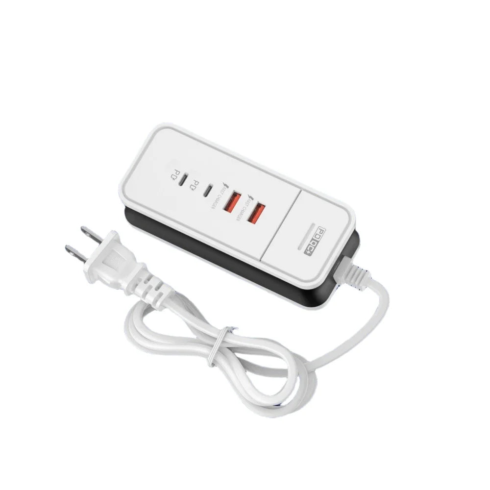 50W Multi‑Port Desktop Charging Station Type‑C USB Fast Charging Power Adapter Phone Charger Station for iPhone Xiaomi Phones