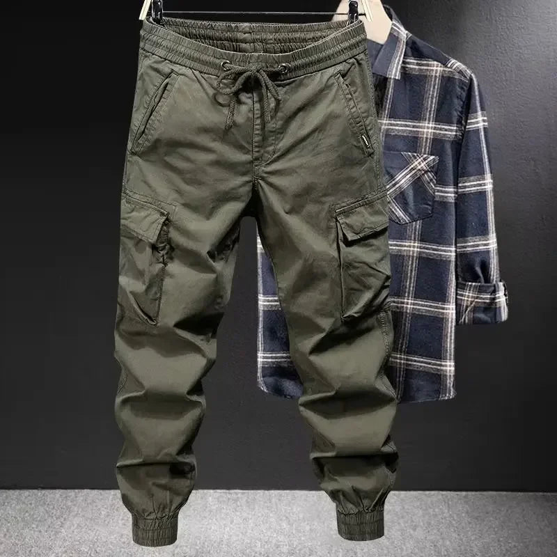 Men's Loose-fit Casual Pants Military Greencargo Brand Spring Autumn Trendy Outdoor Climbing Tactical Pants Cargo Pants