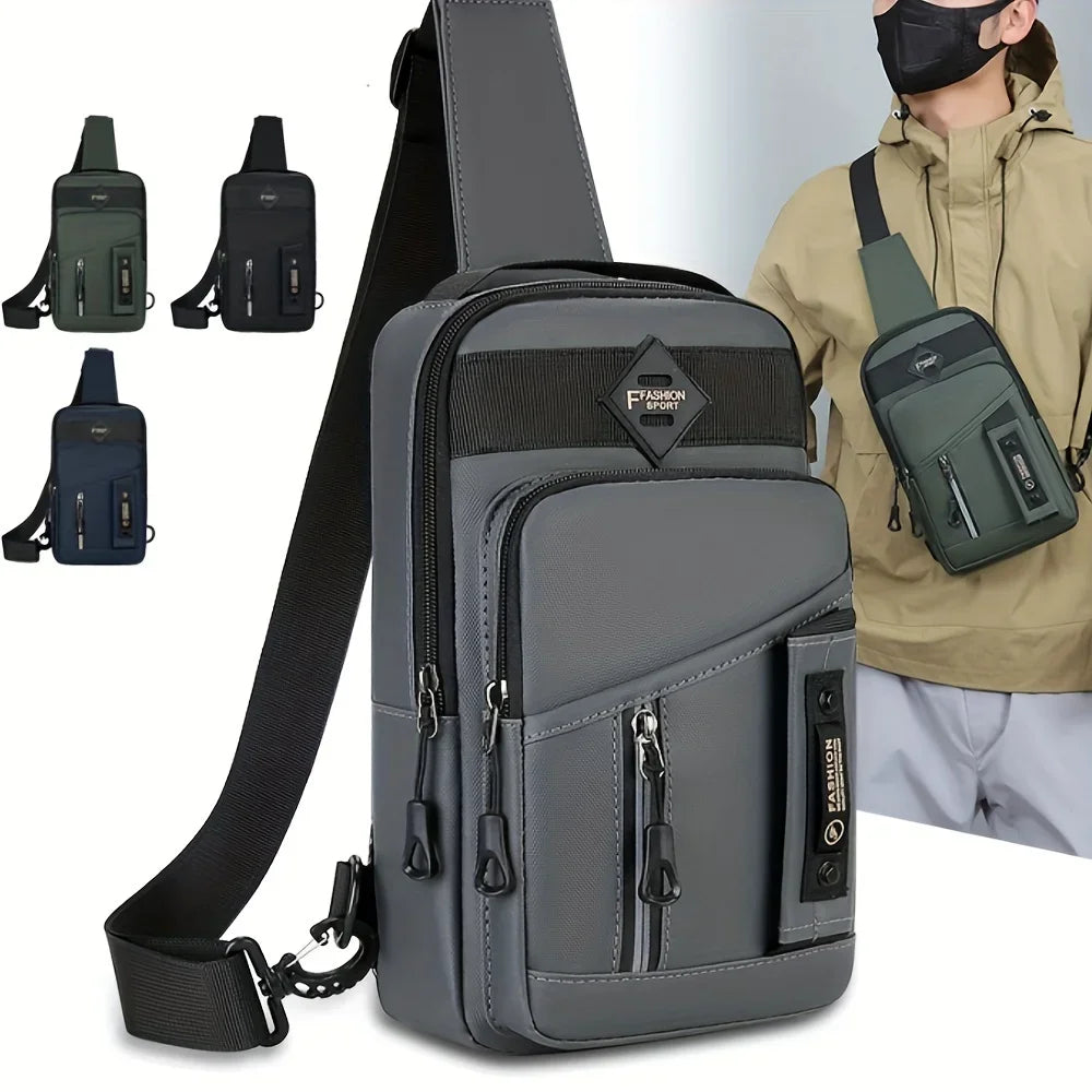 New Men Shoulder Bags Chest Bag Multifuncional Crossbody Bags Travel Sling Bag