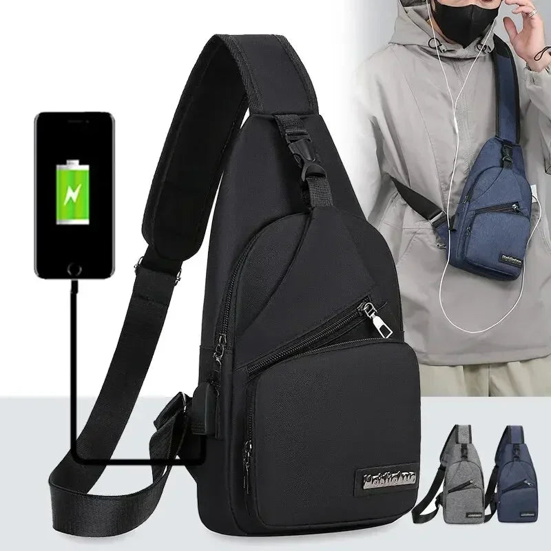 Men's Large Capacity Sling Chest Bag – Outdoor Sports Shoulder Backpack for Casual & Fashion – Small Crossbody Bag
