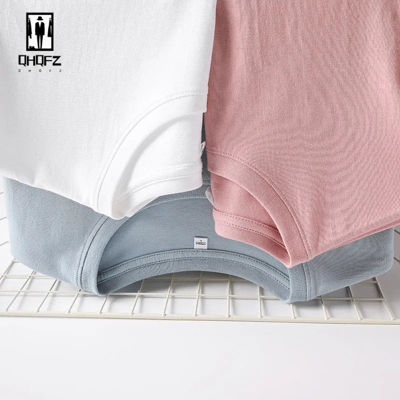 12 Color Oversized Heavyweight T Shirt for Men Summer Short Sleeve Tee 100% Cotton Plain Top Casual Men's Clothing