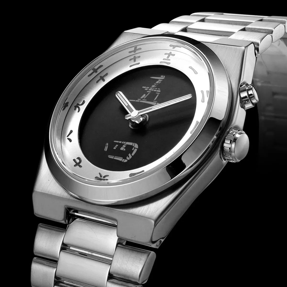 Minimalist Men's Quartz Watch with Stainless Steel Strap Chinese Character Time Markers Fashion Design Waterproof Wristwatch