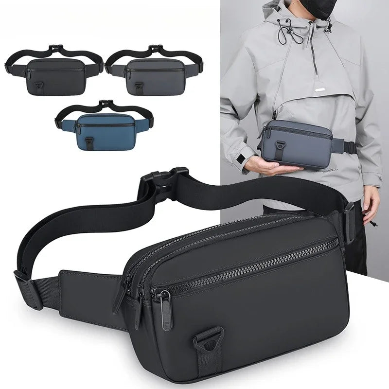 Men's Waterproof Sling Bag – Large Capacity, PU Leather Look Crossbody for Commute & Travel