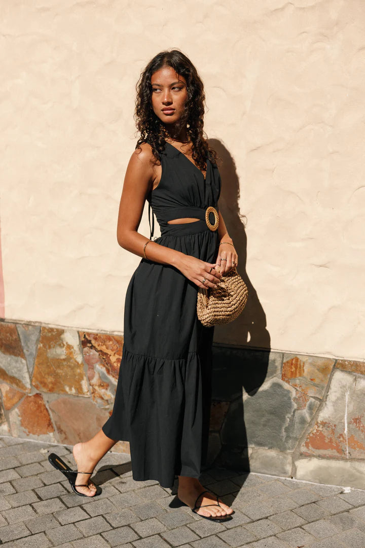 Robe midi Carmella - Noir